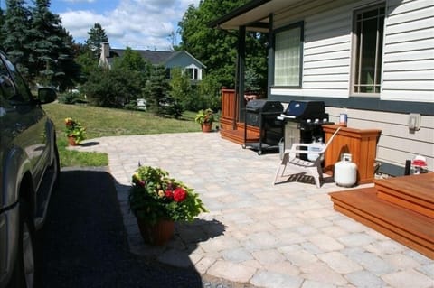 Rear Porch and Patio for grilling - gas and charcoal grills