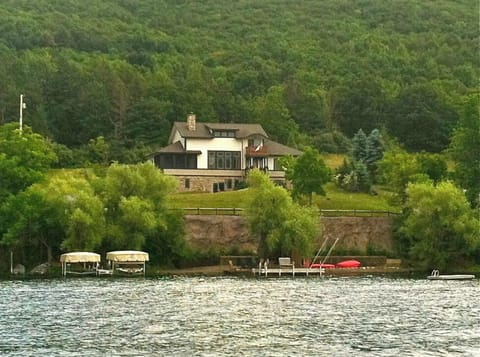 Evergreen, view from the lake, with 150 feet of lakefront to 'play' on.