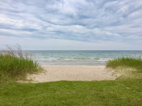 Private beach area.