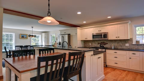 Spacious kitchen with breakfast nook.