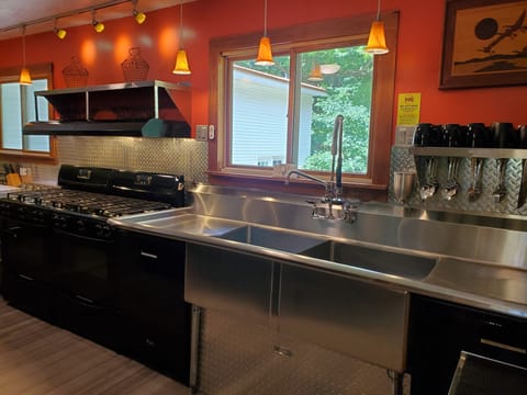 Two ranges, two refrigerators, two dishwashers and an eight foot commercial sink