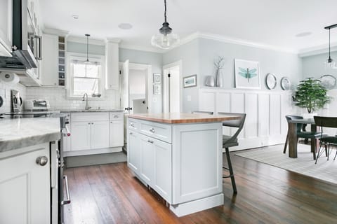 open concept kitchen/dining room/back porch