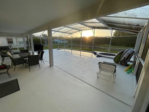 Beautiful view from the oversized pool deck to the lake and wildlife