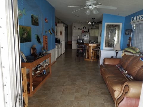 The deck room with couch for extra sleeping space