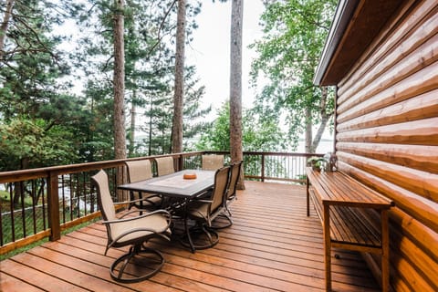 Enjoy meals on the deck overlooking the lake and the amazing sunsets.