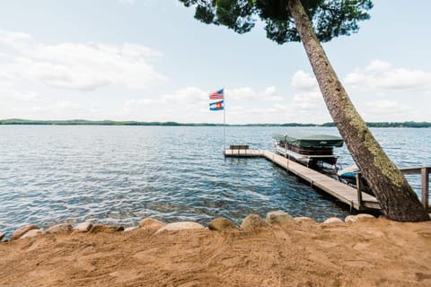 Beautiful sandy beach for picnics, lounging and playing.