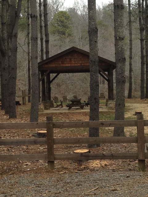 common area in the gated neighborhood-river access