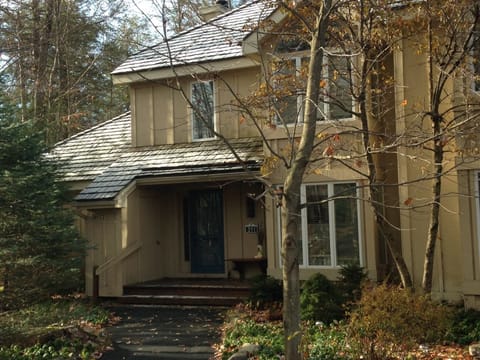 Our home is right across the street from the lake and pool parking lot.