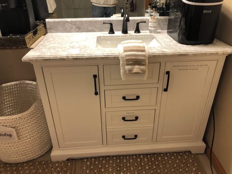Sink vanity with ice maker