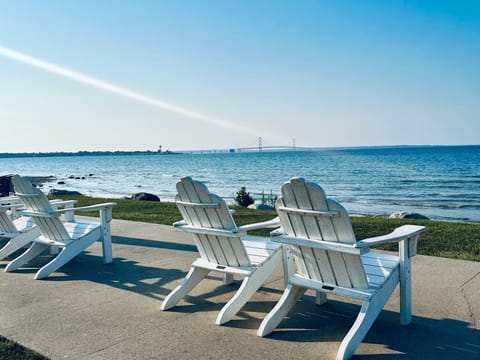 View of the Straits of Mackinac and the Mackinac Bridge to the North