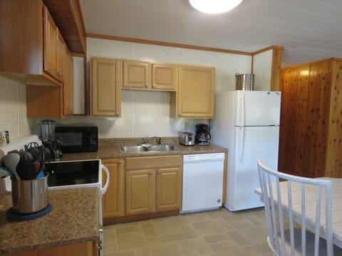 The entry level kitchen is fully stocked