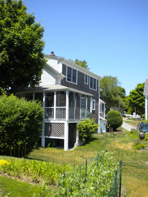Backyard view of screened porch