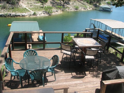 Lower Deck with steps to the dock