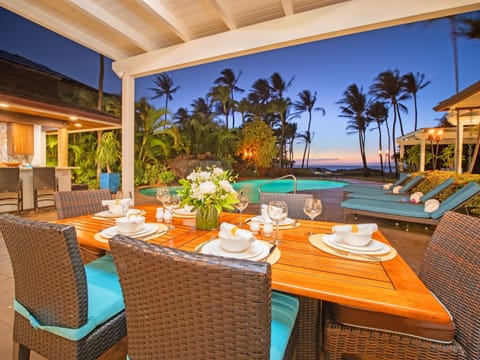 Ocean Front and Poolside Al Fresco Dining by Moonlight at Mango Surf Beach House