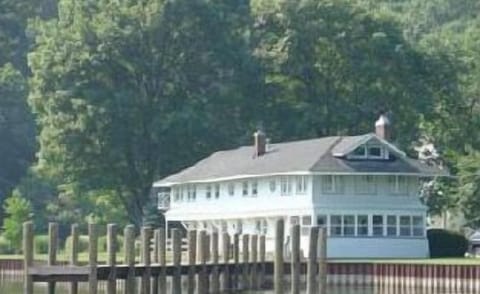 A long private dock for multiple boats