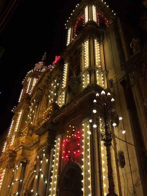 St Paul's Shipwreck Church lit up during festivities (street adjacent to studio)