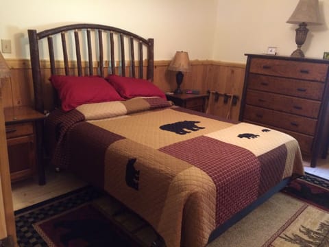 1st floor, guest bedroom with rustic hickory furniture