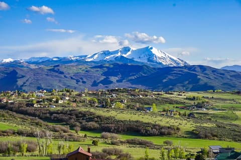 Late spring view of Sopris from back deck area.