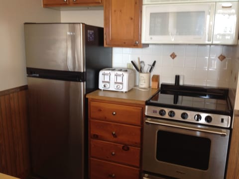 New kitchen stove with ceramic cook top.
