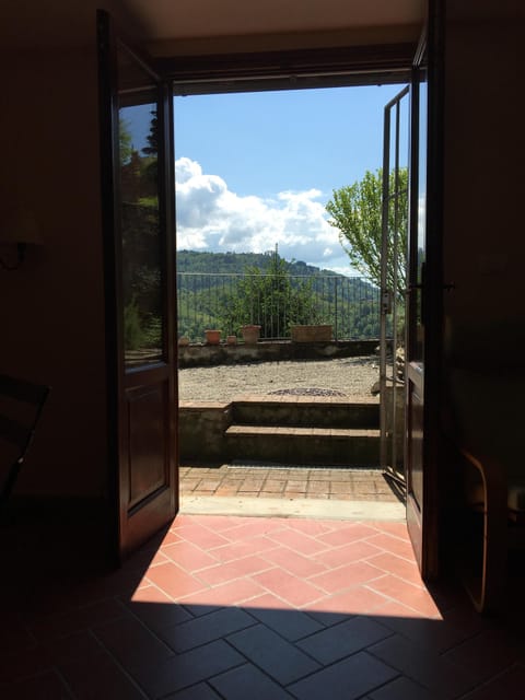 The living room exits onto the garden and patio.
