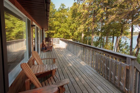 The decks wraps around 3/4 of the home and enjoy awesome outdoor dining space.