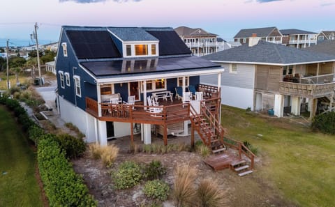 Exum Cottage runs of a 12 Kw Solar Array with back up batteries. Beachside
