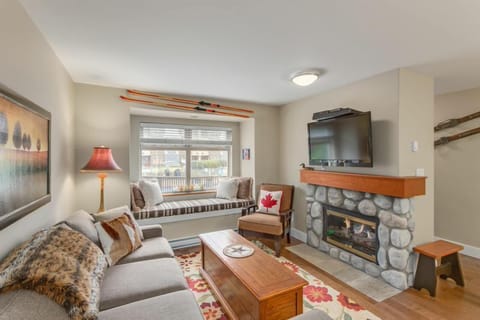 Cozy up in front of the gas fireplace.