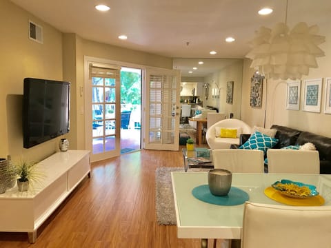 Spacious, yet comfortable, with two entries to our private patio.