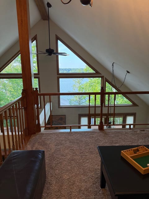 Stunning lake views from the loft.  There railing has plexiglass for the view.