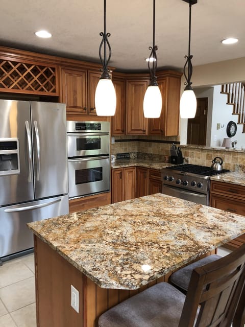 Kitchen is loaded with 2 ovens, microwave, & gas range.  Also, fully stocked.  