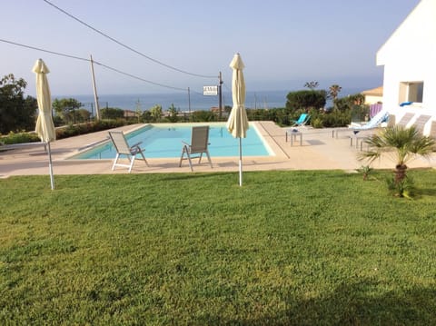 view of the pool and ocean