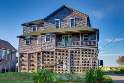 front of the house
