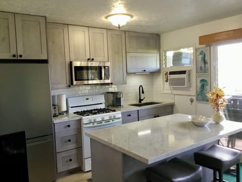 New custom built cabinets.
