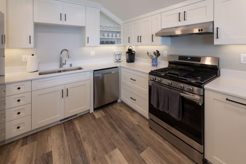 Kitchen with new appliances.