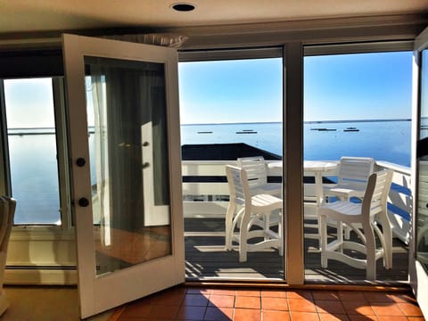 Living room view, wth deck. 