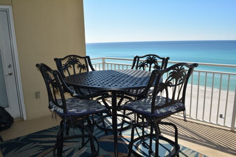 4 chairs and table on patio