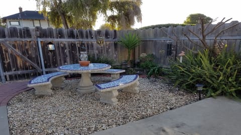 side yard patio area