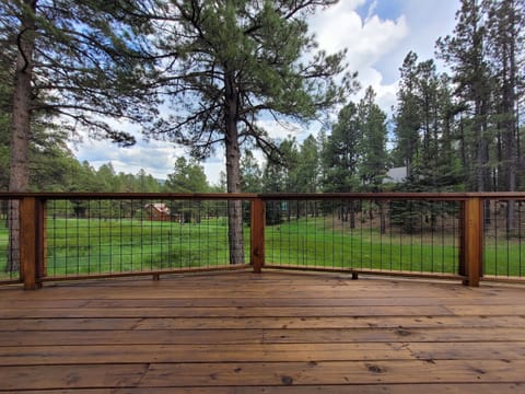 New redwood deck constructed in May 2023