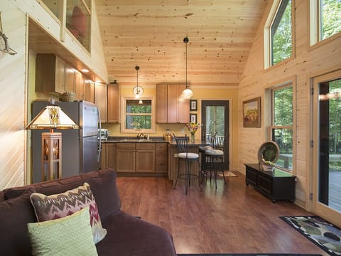View of kitchen from the living room area