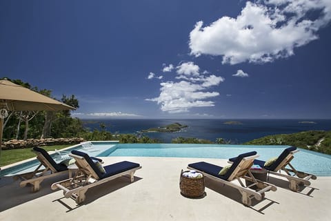 out to the wide terrace, overlooking infinity (...pool, far islands, & heaven).