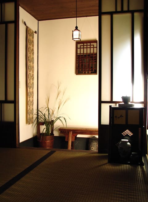 View into the entry room from dining area of Koto Inn, Kyoto