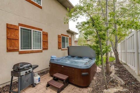Enjoy soaking in your private hot tub after a day on the mountai