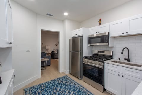 Beachy kitchen fully equipped for easy meals