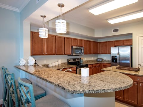 Enjoy your morning cup of joe at the breakfast bar