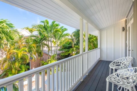 Enjoy relaxing on the front balcony off the living room.