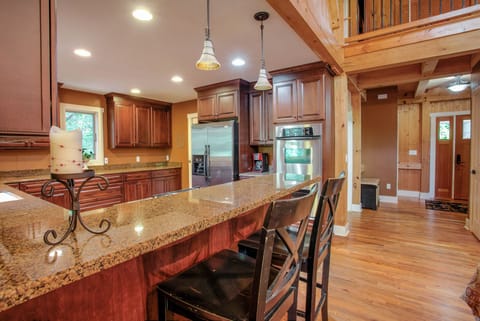 Large kitchen and stainless steel appliances