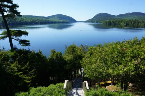 Our private location offers the Pond's best view of Acadia's Western Mountains  