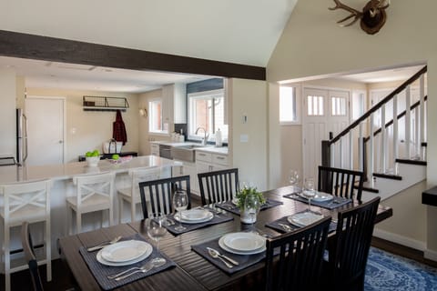 Dining area looking into kitchen