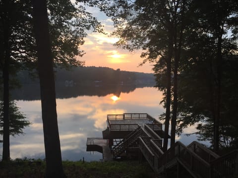 Beautiful sunrise over Great Creek from deck