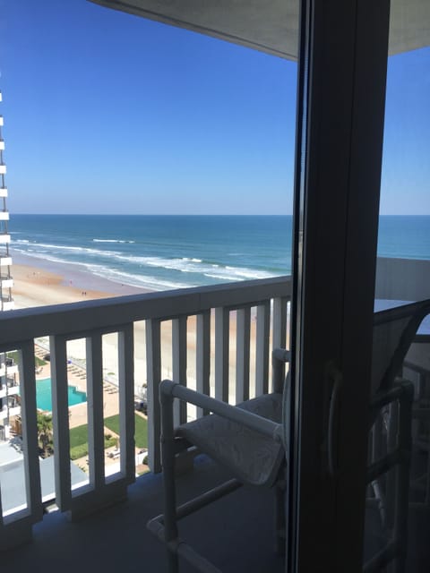 Spacious seating area for 4 adults on 80sq ft balcony